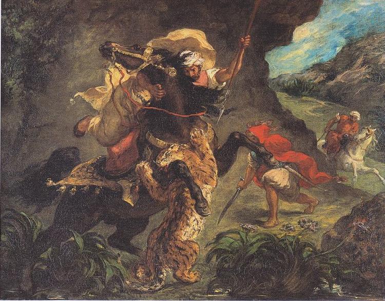 Eugene Delacroix Tiger Hunt china oil painting image